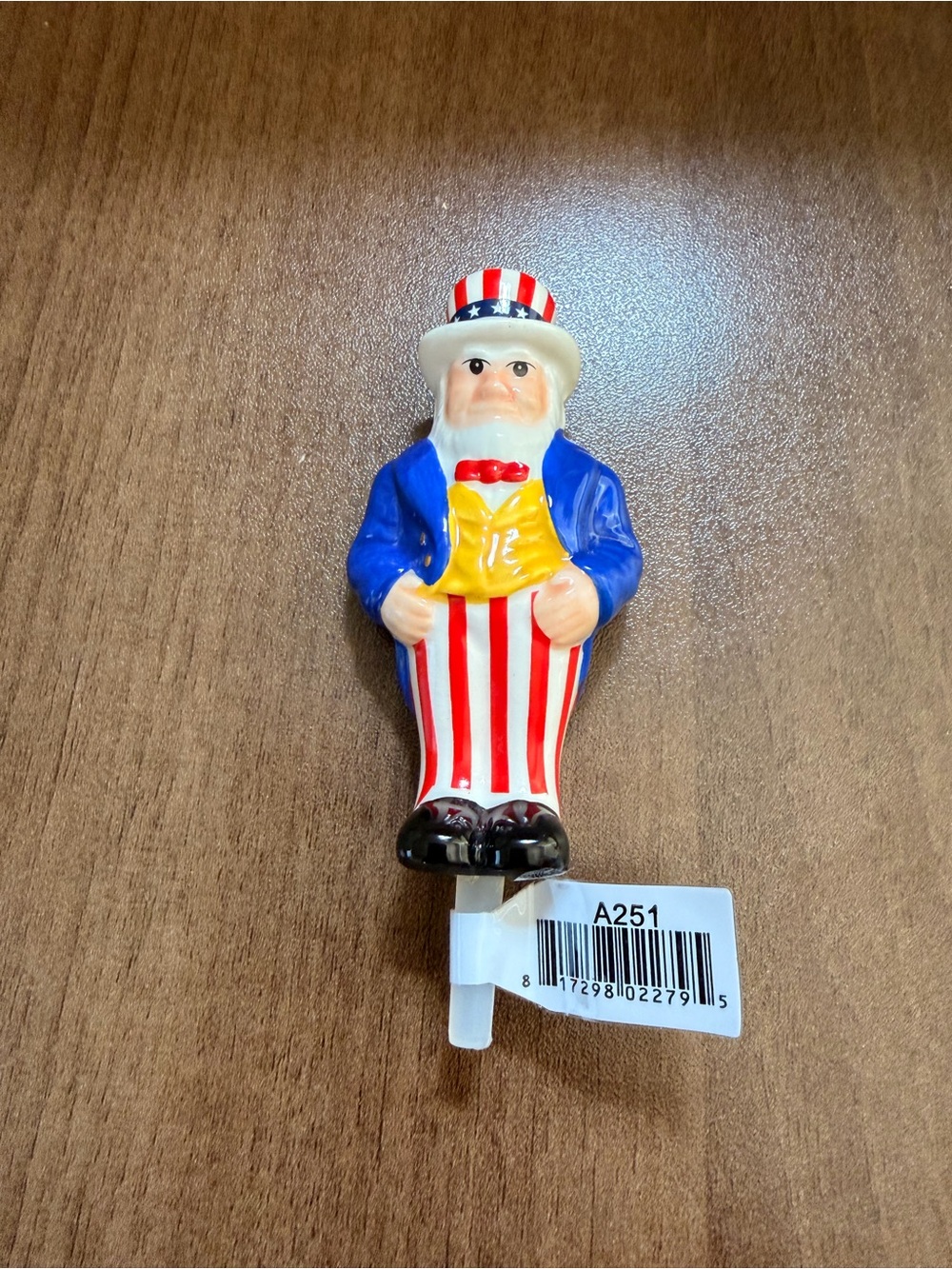 Nora Fleming Patriotic Uncle Sam Mini - Red, White, Blue, Yellow, Black